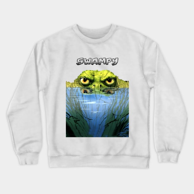 Swampy: Government Dysfunction on a light (Knocked Out) background Crewneck Sweatshirt by Puff Sumo